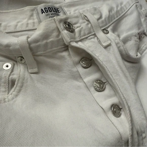 AGOLDE 90s Mid Rise Loose Fit in White Out Size 27